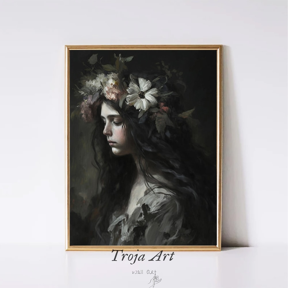 Antique Woman Portrait Vintage Downloadable Print Antique Girl Portrait Vintage Oil Painting Instant Printable Digital Download.jpg