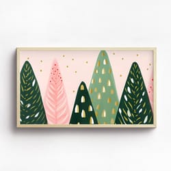 xmas frame tv art vintage christmas digital download retro holiday art file christmas stockings watercolor frame tv i