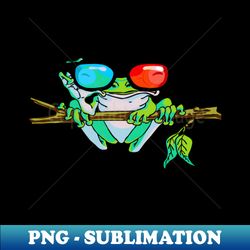 Graphic Tree Frog Wearing 3D Glasses - Trendy Sublimation Digital Download - Instantly Transform Your Sublimation Projects