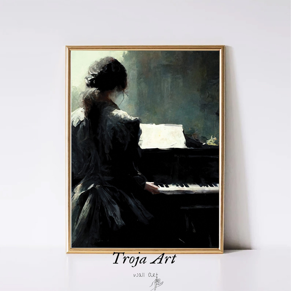 Dark Academia Downloadable Oil Painting Antique Woman Wall Art Vintage Dark PRINTABLE Download .jpg