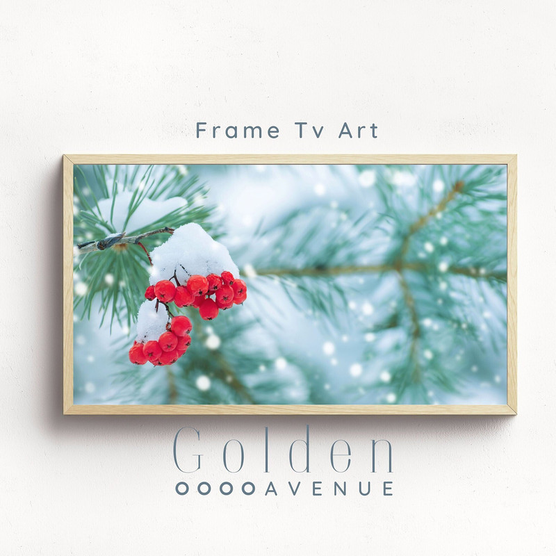 Winter Frame TV Art Christmas DIGITAL Download Holiday Season Botanical Pine Tree Minimalist Bright Xmas Art File.jpg