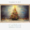 Frame TV Art Vintage Christmas Tree Colorful Ornament Digital Download Winter Snow Landscape Painting Xmas Art File for Tv.jpg