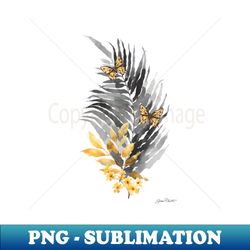 Gold And Black Botanicals C - High-Quality PNG Sublimation Download - Perfect for Creative Projects