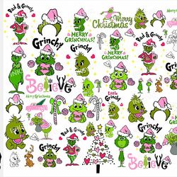 cute baby grinchy svg unique designs, grinchy baby bundle, grinch christmas svg, files for cricut & silhouette