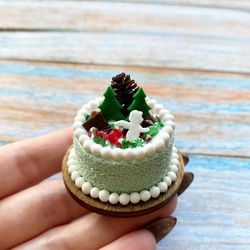 Miniature Christmas Cake DollHouse Decor