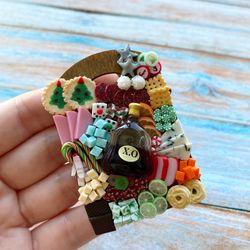 Magnet Miniature Charcuterie Christmas Board with Cognac