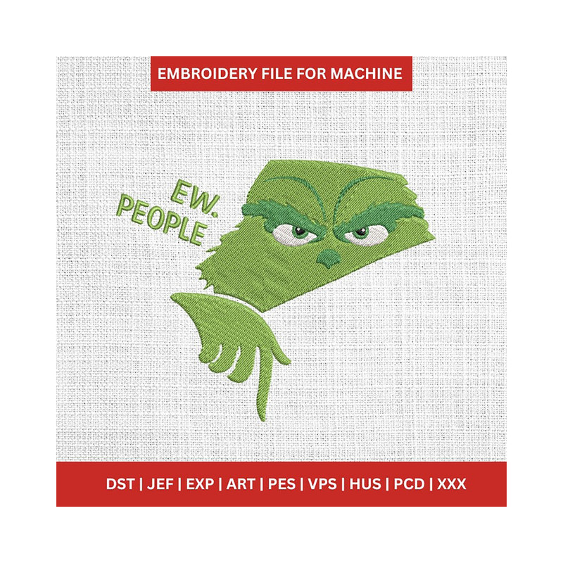Grinch Embroidery Design, The Grinch Embroidery Files, Grinch Face Decorations.png