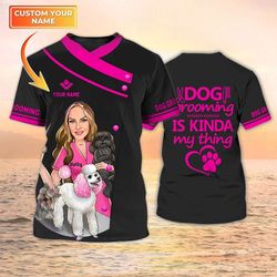 custom 3d dog groomer shirt: embrace your passion for pet styling! essential pet salon uniform