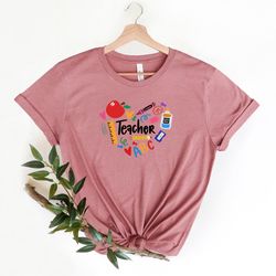 teacher heart shirt, teacher school supplies shirt, funny teacher shirt, school supply shirt, kindergarten teacher shirt