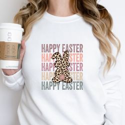 happy easter shirt, happy easter bunnies shirt, bunny shirt, easter bunny shirt, cute easter shirt, leopard bunny shirt,