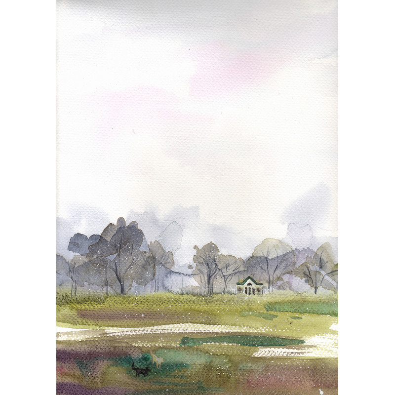 cute village painting with house and dogs small.jpg