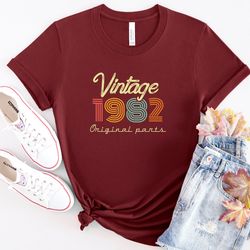 vintage 1982 shirt for birthday gift, 41th birthday tshirt for men, retro 1982 t shirt, born in 1982 t-shirt, 41th birth