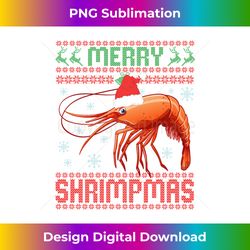 Merry Shrimpmas Funny Shrimp Ugly Christmas Sweater SeaFish Long Sleeve - Minimalist Sublimation Digital File - Crafted for Sublimation Excellence
