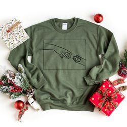 adam creation shirt, cat mom shirt, minimalist sweatshirt, creation of hand tshirt, pet sweatshirt funny cat sweat, cat