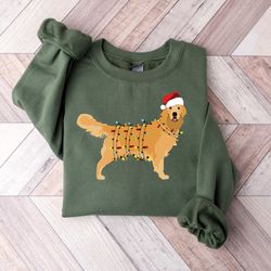 christmas golden retriever shirt, happy new year dog tshirt, christmas lights tee, christmas dog tee, golden mom tshirt,