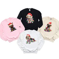 dog christmas lights sweatshirt, dog lover christmas shirt, dog lover gift, personalized dog tshirt, custom dog tee, dog