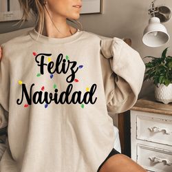 feliz navidad shirt, spanish merry christmas shirt, cute christmas lights shirt, feliz navidad familia tee, xmas family