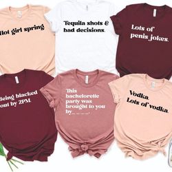 funny bachelorette party shirt, bridesmaid maid of honor tshirt for team bride, group bachelorette girls trip, bride to