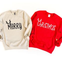 merry shirt, christmas shirt, matching couples christmas sweatshirt, couple christmas outfit, wife husband shirts, xmas