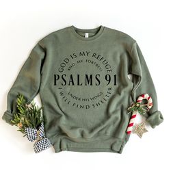 psalms 91 sweatshirt, christian shirt, faith sweater, cross jesus tshirt, faith tshirt, religious christmas, bible verse