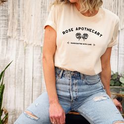 rose apothecary shirt, locally sourced hand crafted with care, ew david, moira rose shirt, david rose shirt, schitt cree