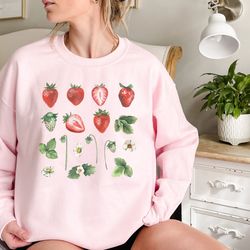 strawberry tshirt, botanical shirt, gardening gifts for her, foodie shirt, cute garden tshirt, farmers shirt, aesthetic