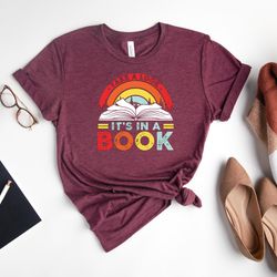 take a look it's in a book shirt, retro reading shirt, rainbow books sweatshirt, gift for book lover, reading, teacher s