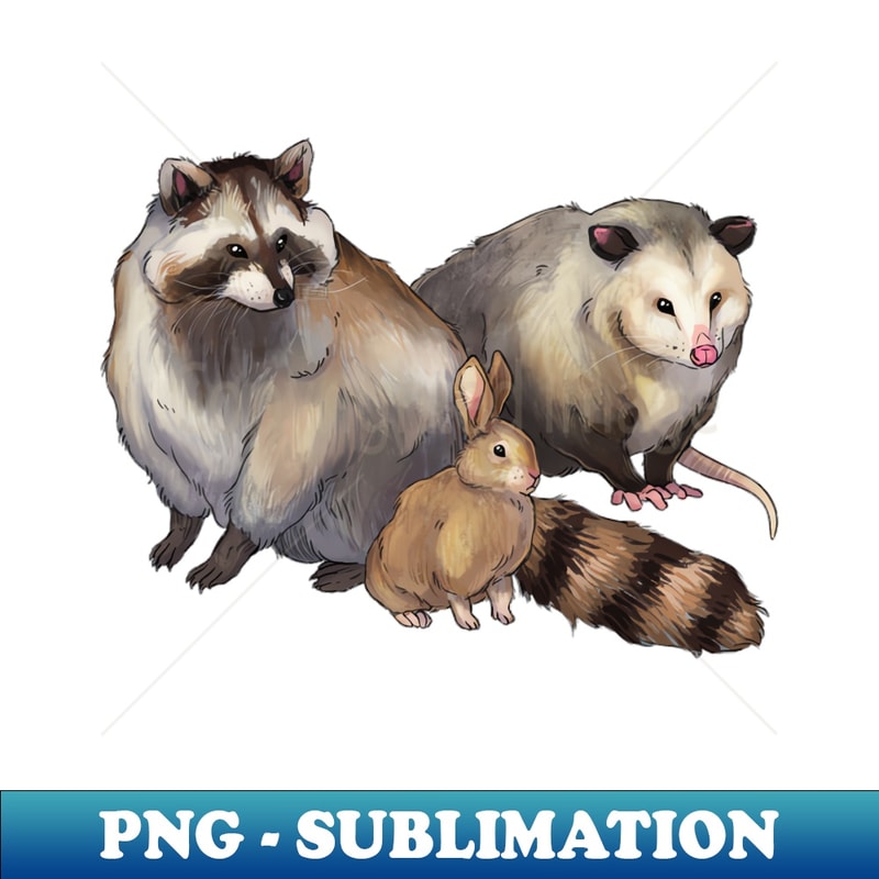 Mouse Rabbit Raccoon Critters Raccoon Rabbit and Opossum Friends - Instant PNG Su | Inspire ...