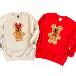 christmas gingerbread cookies shirt, mickey minnie shirt, matching couple gingerbread shirt, gingerbread man, gingerbrea