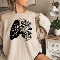 floral lungs shirt, anatomical lungs shirt, nurse tee, nursing student shirt, asthma, floral lungs hoodie, medical stude