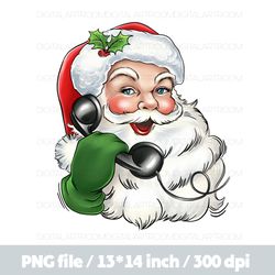 Santa Happy New Year Clipart Png sublimation illustration