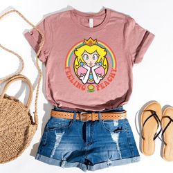 peaches shirt, cute princess peach shirt, princess peach mario shirt, feeling peachy shirt, kids birthday gift for her,