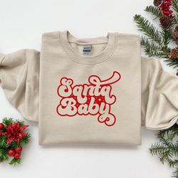 santa baby shirt, santa baby retro vibes tee, christmas sweatshirt, cute womens christmas gift, xmas gift, christmas par
