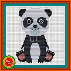 Panda Cross Stitch Pattern | Cute Panda Bear Design