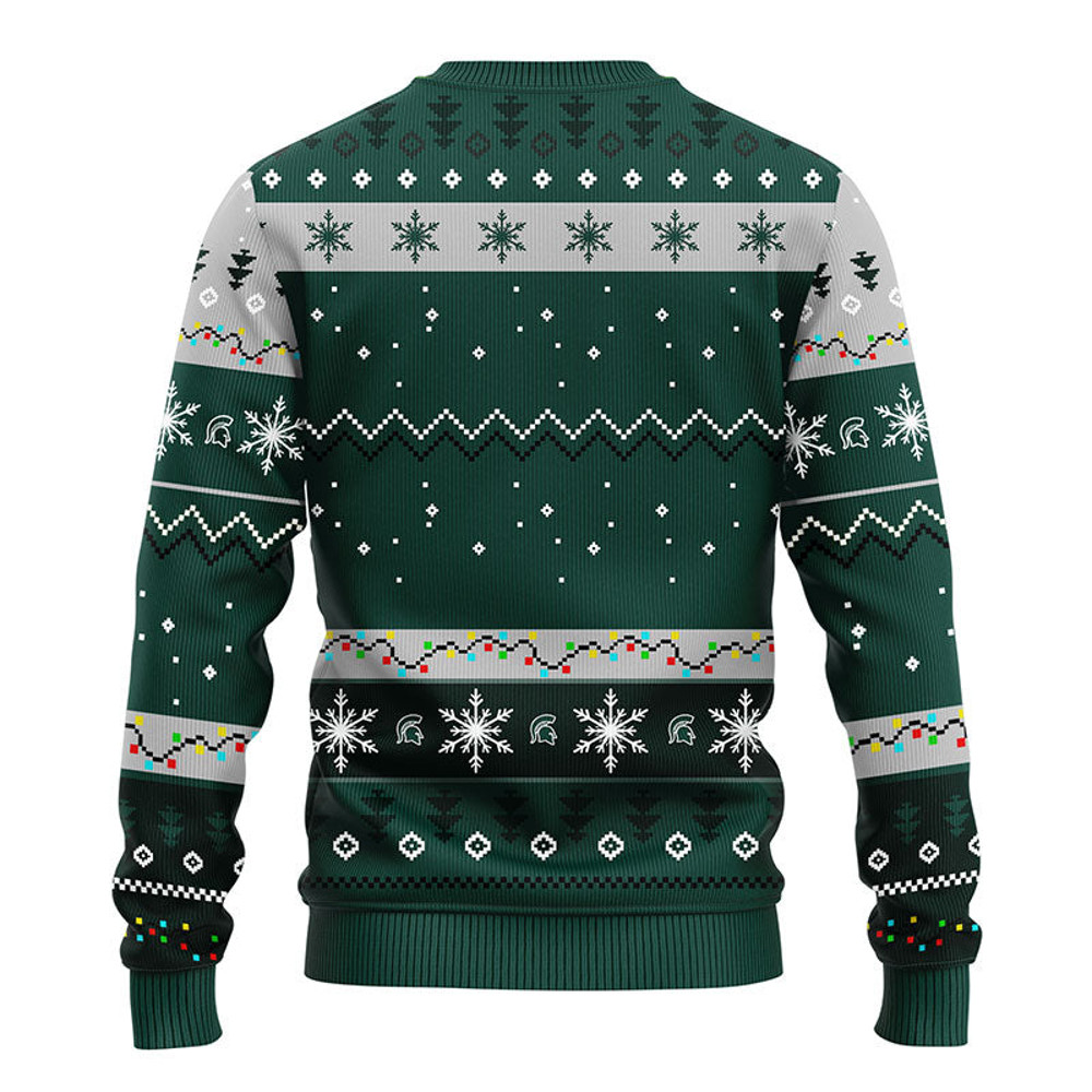 NCAA Michigan State Spartans Dabbing Santa Claus Ugly Hoodie 3D Zip Hoodie 3D Ugly Christmas Sweater 3D Fleece Hoodie