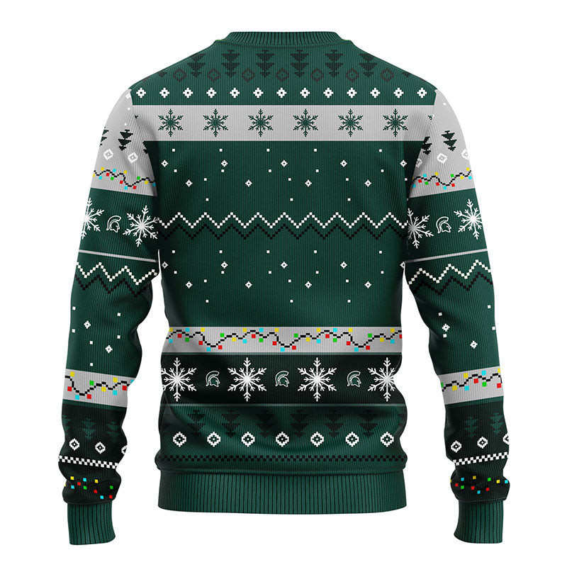 NCAA Michigan State Spartans Dabbing Santa Claus Ugly Hoodie 3D Zip Hoodie 3D Ugly Christmas Sweater 3D Fleece Hoodie