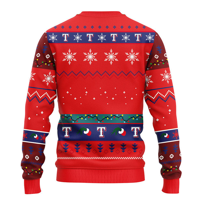 MLB Texas Rangers 12 Grinch All Over Print Ugly Hoodie 3D Zip Hoodie 3D Ugly Christmas Sweater 3D Fleece Hoodie