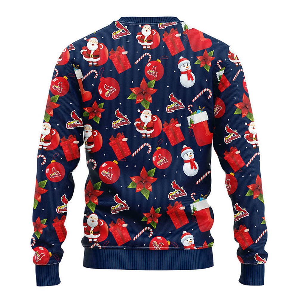 MLB St. Louis Cardinals Santa Claus Snowman Ugly Hoodie 3D Zip Hoodie 3D Ugly Christmas Sweater 3D Fleece Hoodie