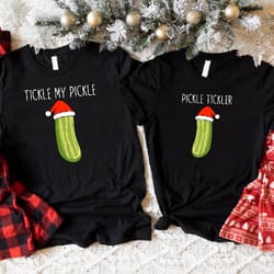 tickle my pickle shirt, pickle tickler t-shirt, couple christmas matching tee, funny mr and mrs christmas outfit iu-44