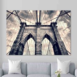 Brooklyn Bridge, Brooklyn Bridge Art Canvas, Landscape Canvas, New York Wall Decor, City Landscape Wall Art, Brooklyn Ar