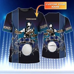 drummer 3d shirt: personalized gift for men and women drummers - stand out in style!