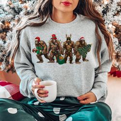 bigfoot santa christmas lights shirt,bigfoot santa christmas,christmas lights shirt, bigfoot merry tee, sasquatch christ