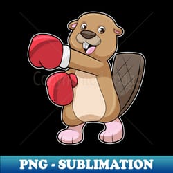 beaver at boxing with boxing gloves - digital sublimation download file - add a festive touch to every day