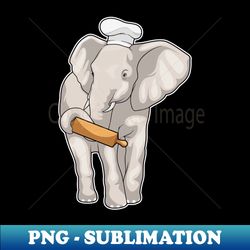 Elephant Baker Rolling Pin - Decorative Sublimation Png File - Bring Your Designs To Life