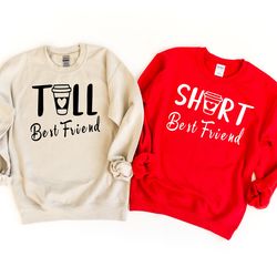 funny bestfriends matching shirt, tall - short best friend shirt, best friend matching shirts, bff matching gift, funny