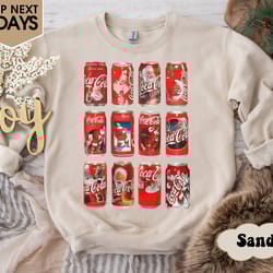 christmas coke sweatshirt, christmas coke sampler, gift for coke lover, coke bottles, trendy funny sweatshirt for christ