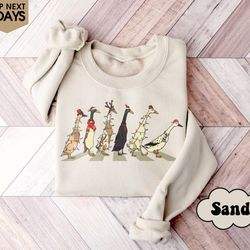 christmas ducks sweatshirt, duck christmas shirt for women, funny animals christmas sweatshirt, christmas light shirt,fa