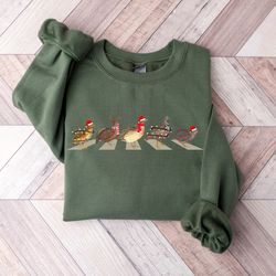 christmas quails sweatshirt,quail birds christmas shirt for hunter, funny birds christmas sweatshirt, santa quail christ