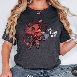 karlach oh fk yes shirt, baldurs gate 3 character hoodie, game gift, baldurs gate 3 shirt, video game tee, karlach shirt