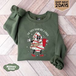 vintage boojee out here lookin like a snack shirt, christmas tree cake shirt, christmas cake shirt, christmas sweatshirt